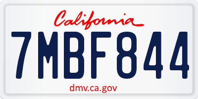 CA license plate 7MBF844