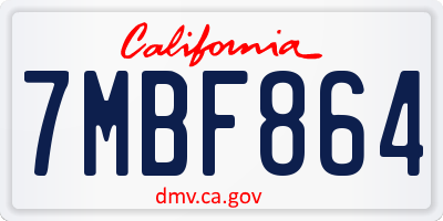 CA license plate 7MBF864
