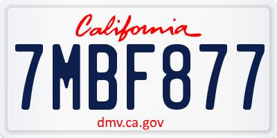 CA license plate 7MBF877