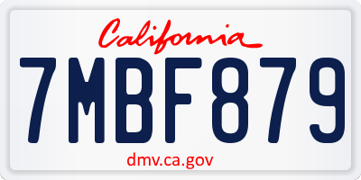 CA license plate 7MBF879