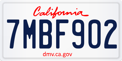 CA license plate 7MBF902