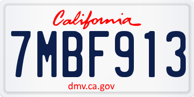 CA license plate 7MBF913