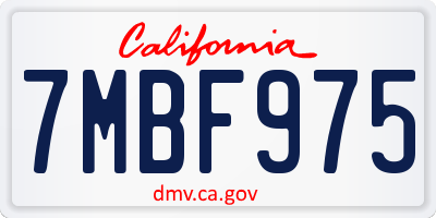 CA license plate 7MBF975