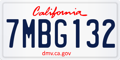 CA license plate 7MBG132