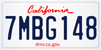 CA license plate 7MBG148