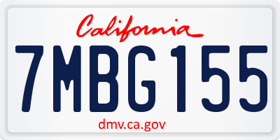 CA license plate 7MBG155