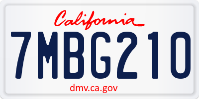 CA license plate 7MBG210