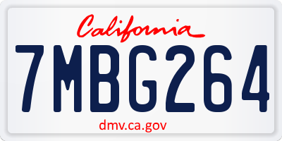 CA license plate 7MBG264