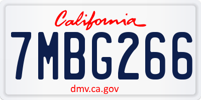 CA license plate 7MBG266