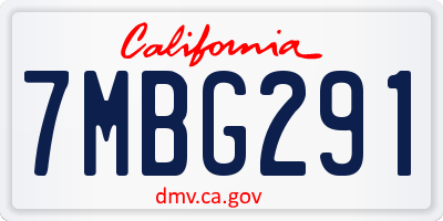 CA license plate 7MBG291