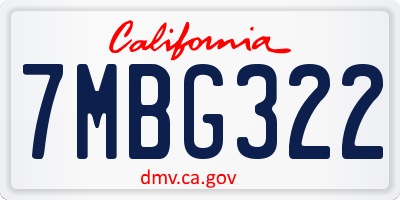CA license plate 7MBG322
