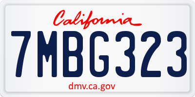 CA license plate 7MBG323