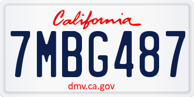 CA license plate 7MBG487