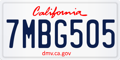 CA license plate 7MBG505