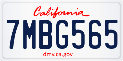 CA license plate 7MBG565