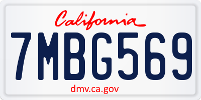 CA license plate 7MBG569