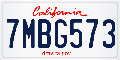 CA license plate 7MBG573