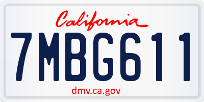 CA license plate 7MBG611