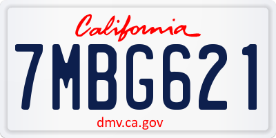CA license plate 7MBG621