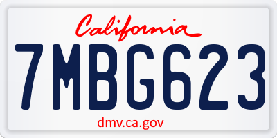 CA license plate 7MBG623