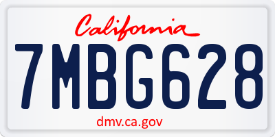 CA license plate 7MBG628