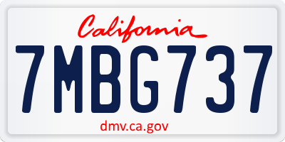 CA license plate 7MBG737