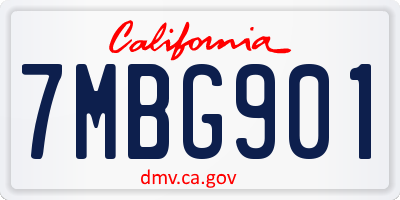 CA license plate 7MBG901