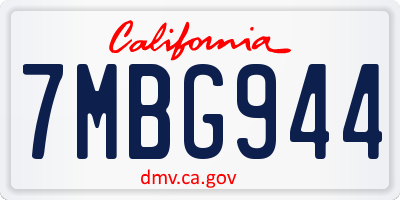 CA license plate 7MBG944