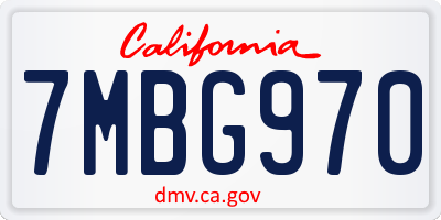 CA license plate 7MBG970