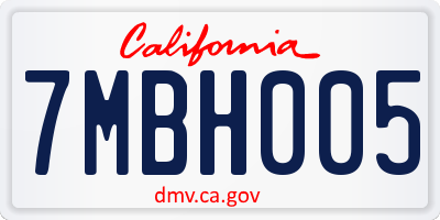 CA license plate 7MBH005