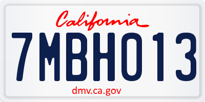 CA license plate 7MBH013