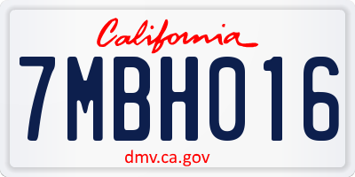 CA license plate 7MBH016