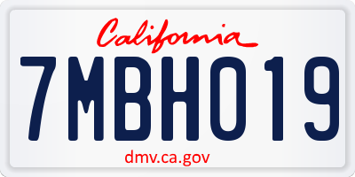 CA license plate 7MBH019