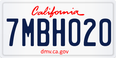 CA license plate 7MBH020
