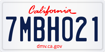 CA license plate 7MBH021