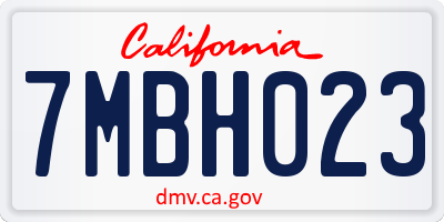 CA license plate 7MBH023