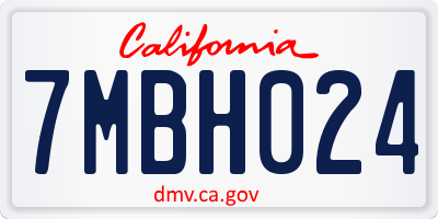 CA license plate 7MBH024