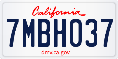 CA license plate 7MBH037