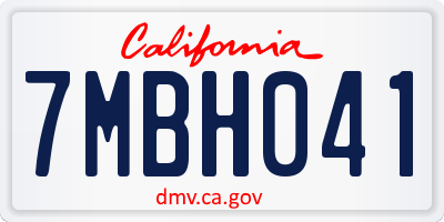 CA license plate 7MBH041
