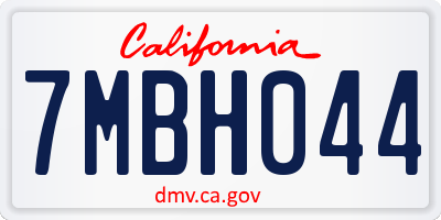 CA license plate 7MBH044