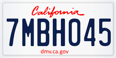CA license plate 7MBH045