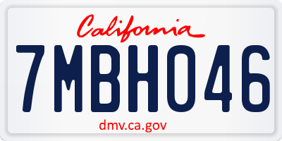 CA license plate 7MBH046