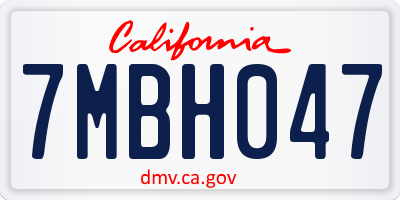 CA license plate 7MBH047