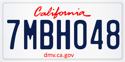 CA license plate 7MBH048