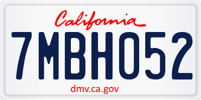 CA license plate 7MBH052