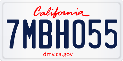 CA license plate 7MBH055