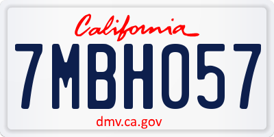 CA license plate 7MBH057