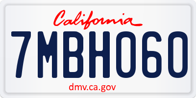 CA license plate 7MBH060