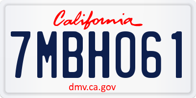 CA license plate 7MBH061