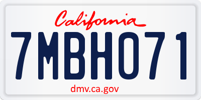 CA license plate 7MBH071